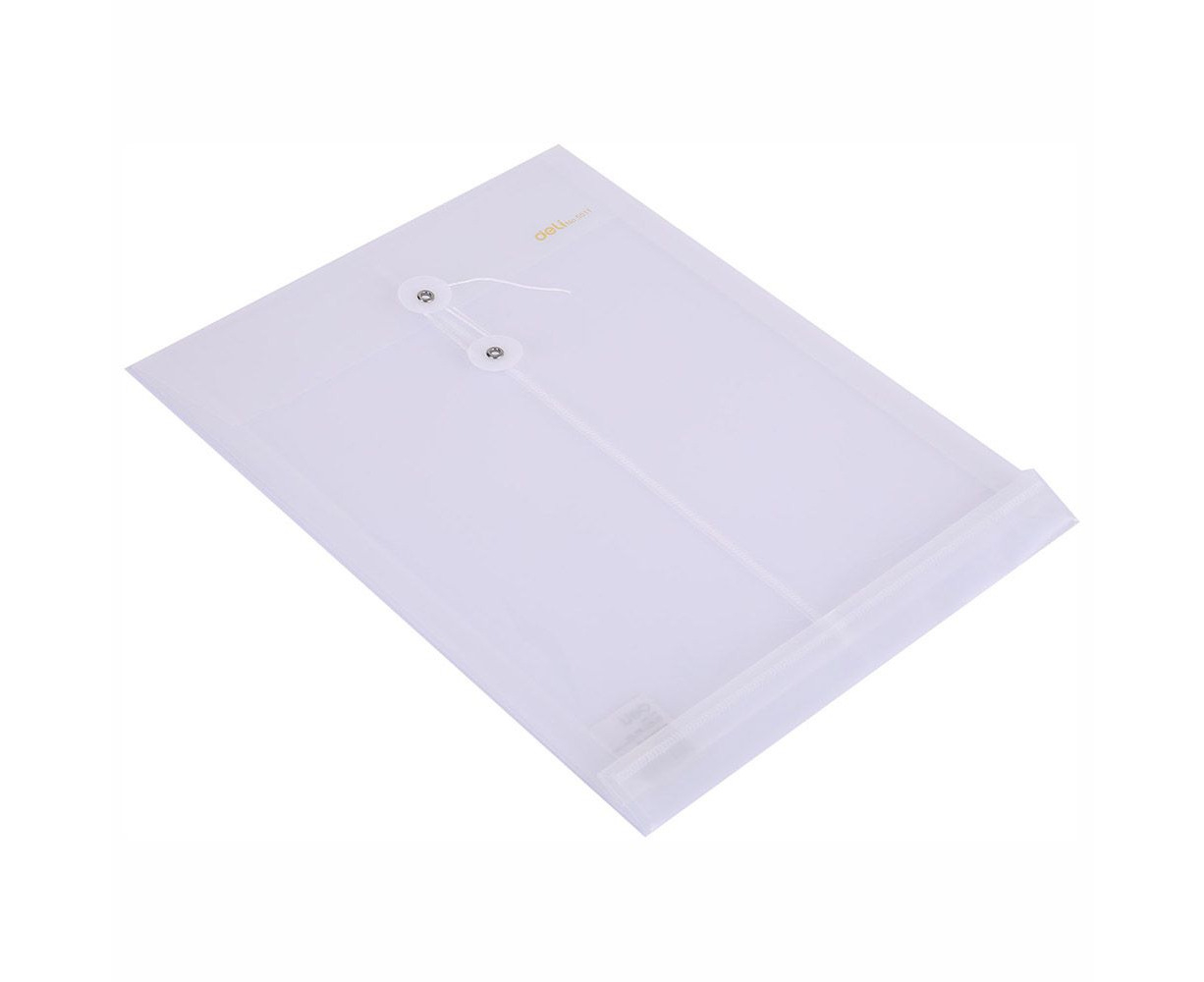 DELI Plastic Envelopes with Button and String Tie Closure A4 Size Pack ...