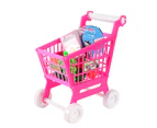 Bestjia 1 Set Kids Trolley Toy Rich Accessories Realistic Bright Color Parent-child Interactive Mini Shopping Cart Play House Toy for Gifts - Red