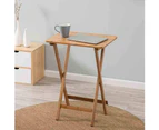 Foldable Bamboo Desk Folding Table TV Tray Dinner Home Coffee Snack Reading