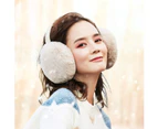 Winter Ear muffs Faux Fur Warm Earmuffs Cute Foldable Outdoor Ear Warmers For Women Girls - White