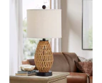 Table Lamp with Hemp Rope - Fabric Cover