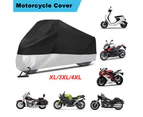 L-4XL Waterproof Motorcycle Motorbike Cruiser Scooter Motor Bike Cover Outdoor - Silver