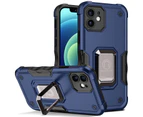 QW iPhone 12  Case with Shockproof Protective Phone Case with Sliding Camera Cover-Blue