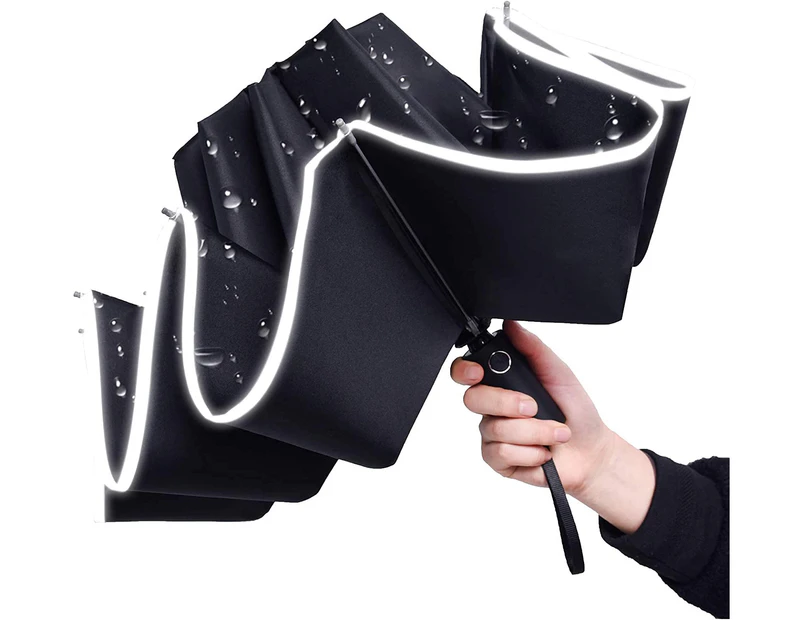 Windproof Reverse Umbrella Compact, upside down Inverted Folding Umbrellas for rain, Car travel umbrella