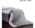 Blanket - Thick Blankets, Wool, Handmade Pet Beds, Chairs, Sofas, Knitted Blankets - Gray