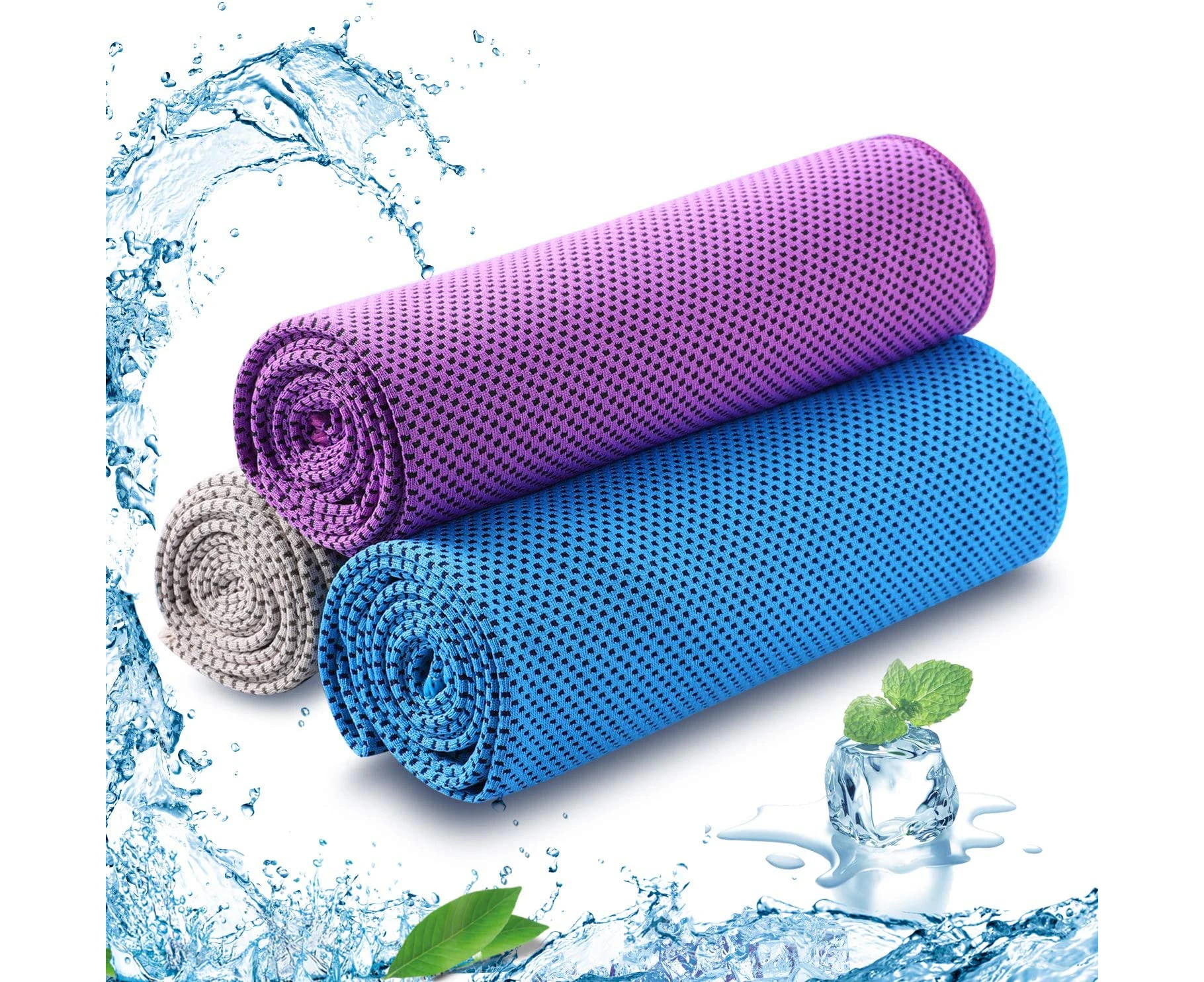 Ice Towel, Cooling Towel 4 Pack Instant Relief Microfiber Cool Towels Chilling Neck Wrap Ice Cold Rags/Scarf For Sports Gym（30*90Cm）