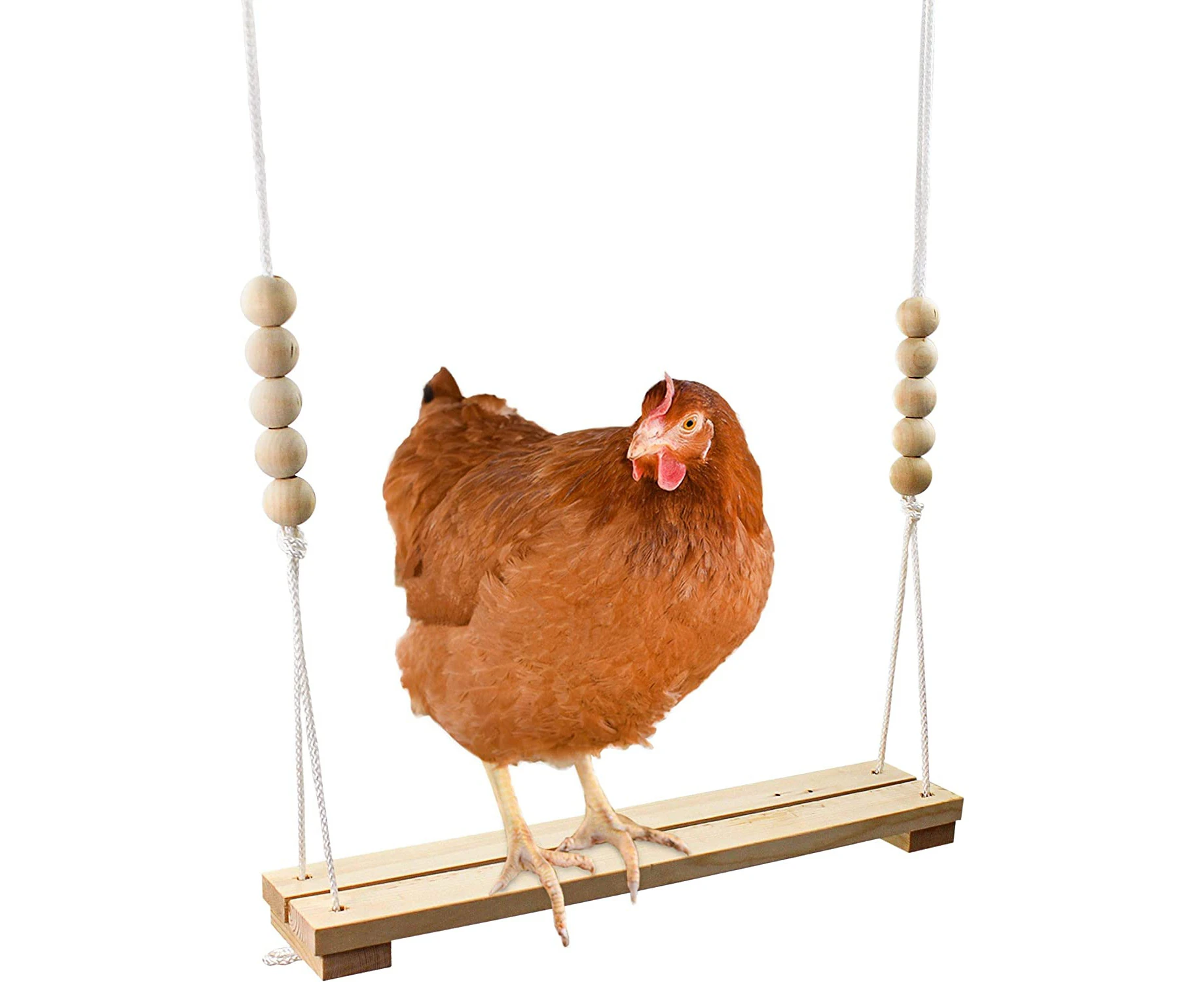 Chicken Swing Toy for Coop Natural Safe Wooden Accessories