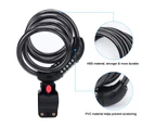Bike Locks Cable Coiled Secure Resettable Combination Bike Cable Lock With Mounting Bracket,Black