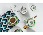 11 pcs New Design Green Leave Bone China Tea & Coffee Set - HW02980