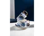 11 pcs New Design Blue Leave Bone China Tea & Coffee Set - HW02981