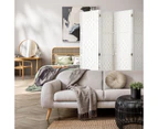 Oikiture 4 Panel Room Divider Screen Privacy Dividers Woven Wood Folding White