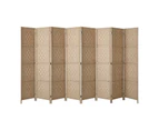 Oikiture 8 Panel Room Divider Privacy Screen Dividers Woven Wood Fold Stand