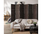 Oikiture 8 Panel Room Divider Screen Privacy Dividers Woven Wood Folding Brown