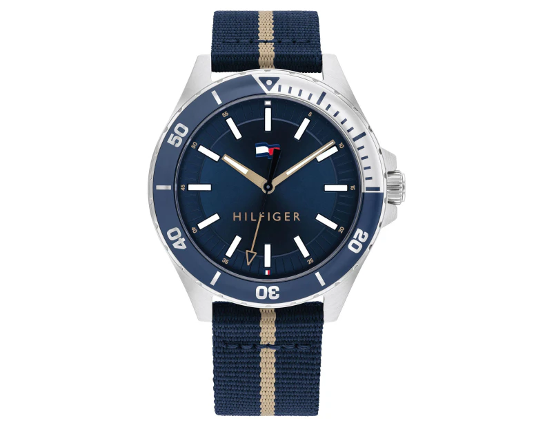 Tommy Hilfiger Men's 43mm Logan Textile Watch - Blue/Silver