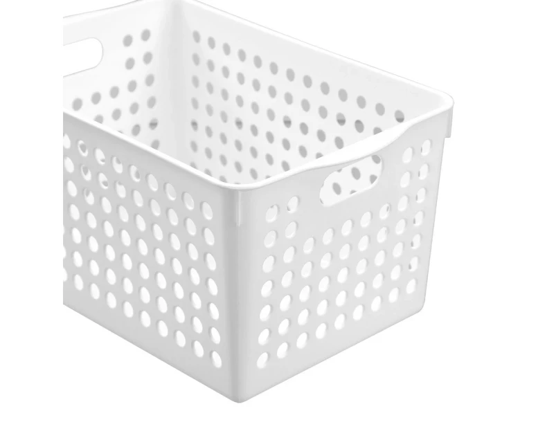 18 x PLASTIC STORAGE BASKETS 27x18x14cm | Home Organiser Storage Bin Tray Basket