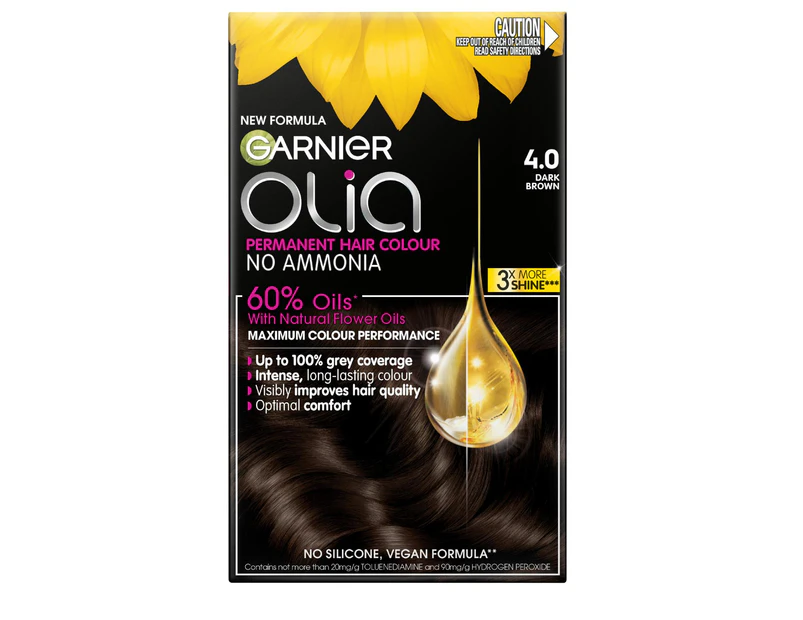 Garnier Olia Permanent Hair Colour Dark Brown 4.0