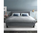 Artiss Bed Frame Double Size Base Mattress Platform Fabric Wooden Grey NEO