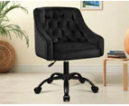 ALFORDSON Velvet Office Chair Computer Swivel Armchair Work Adult Kids Black