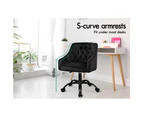 ALFORDSON Velvet Office Chair Computer Swivel Armchair Work Adult Kids Black