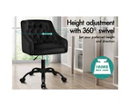 ALFORDSON Velvet Office Chair Computer Swivel Armchair Work Adult Kids Black