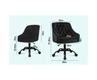 ALFORDSON Velvet Office Chair Computer Swivel Armchair Work Adult Kids Black