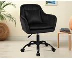 ALFORDSON Velvet Office Chair Fabric Armchair Computer Swivel Adult Kids Black