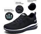 Mens Air Running Sneakers Sport Fitness Gym Jogging Walking Lightweight Shoes - Black