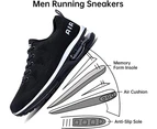 Mens Air Running Sneakers Sport Fitness Gym Jogging Walking Lightweight Shoes - Black