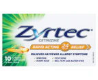 Zyrtec Cetirizine Antihistamine 10mg 10 Liquid Capsules