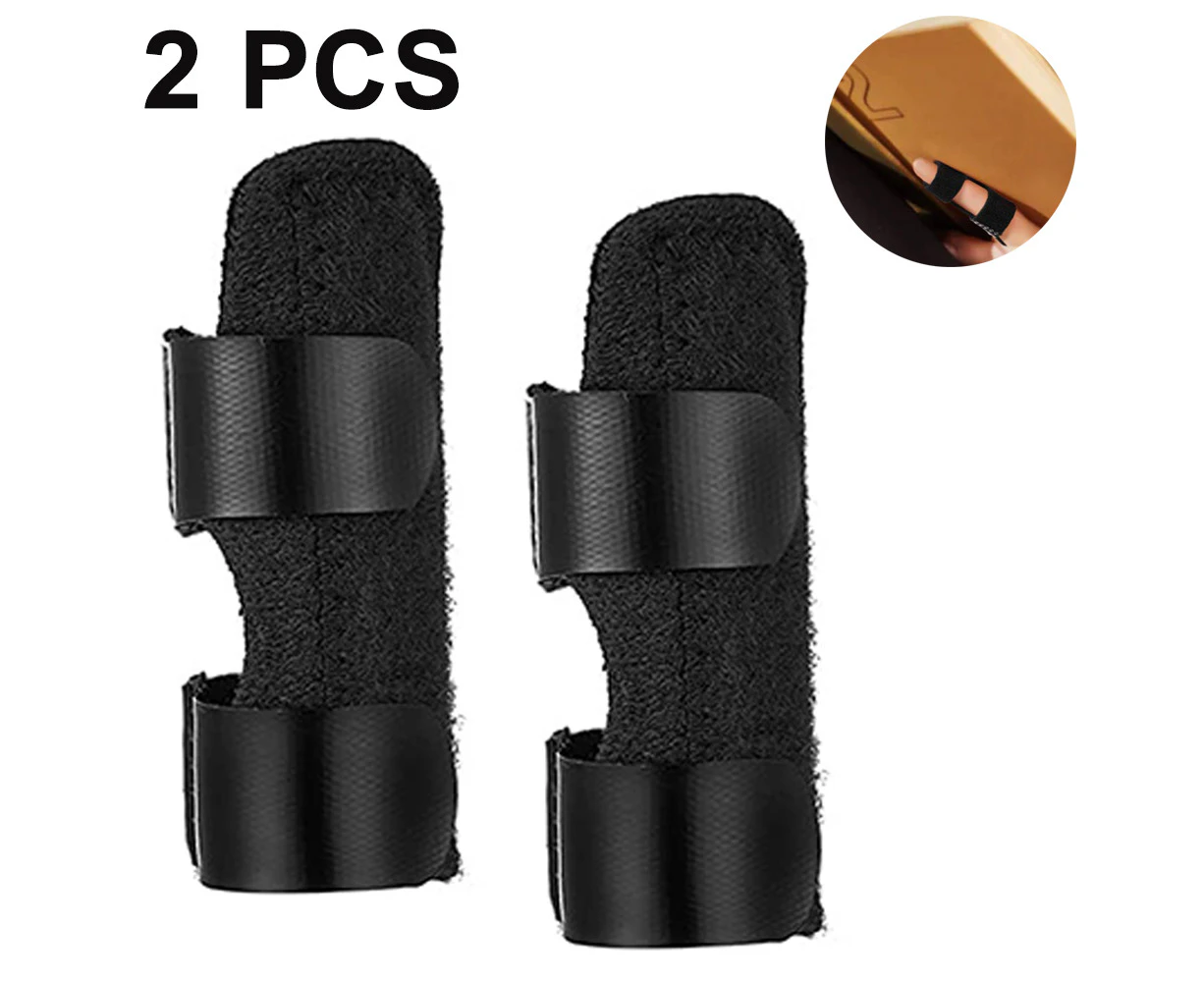 2 pcs Trigger Finger Splint, Mallet Finger Brace for Index, Middle, Ring Finger - Tendon Release & Pain Relief-Black-Finger Correction Band