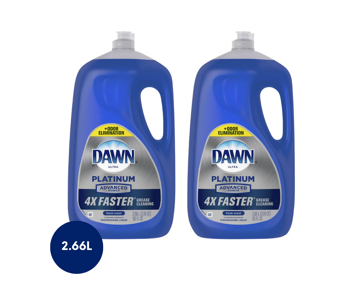 2 Pack Dawn Platinum Dishwashing Liquid Dishwasher Dishes Washing Soap Kitchen