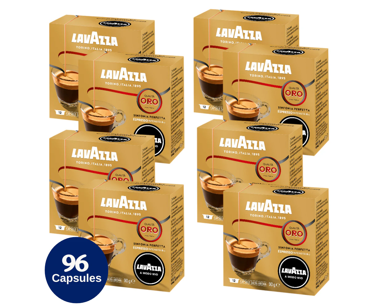 Lavazza A Modo Mio Qualita Oro Coffee Capsules 6 x 16 Pack 96 Pods Intensity 12