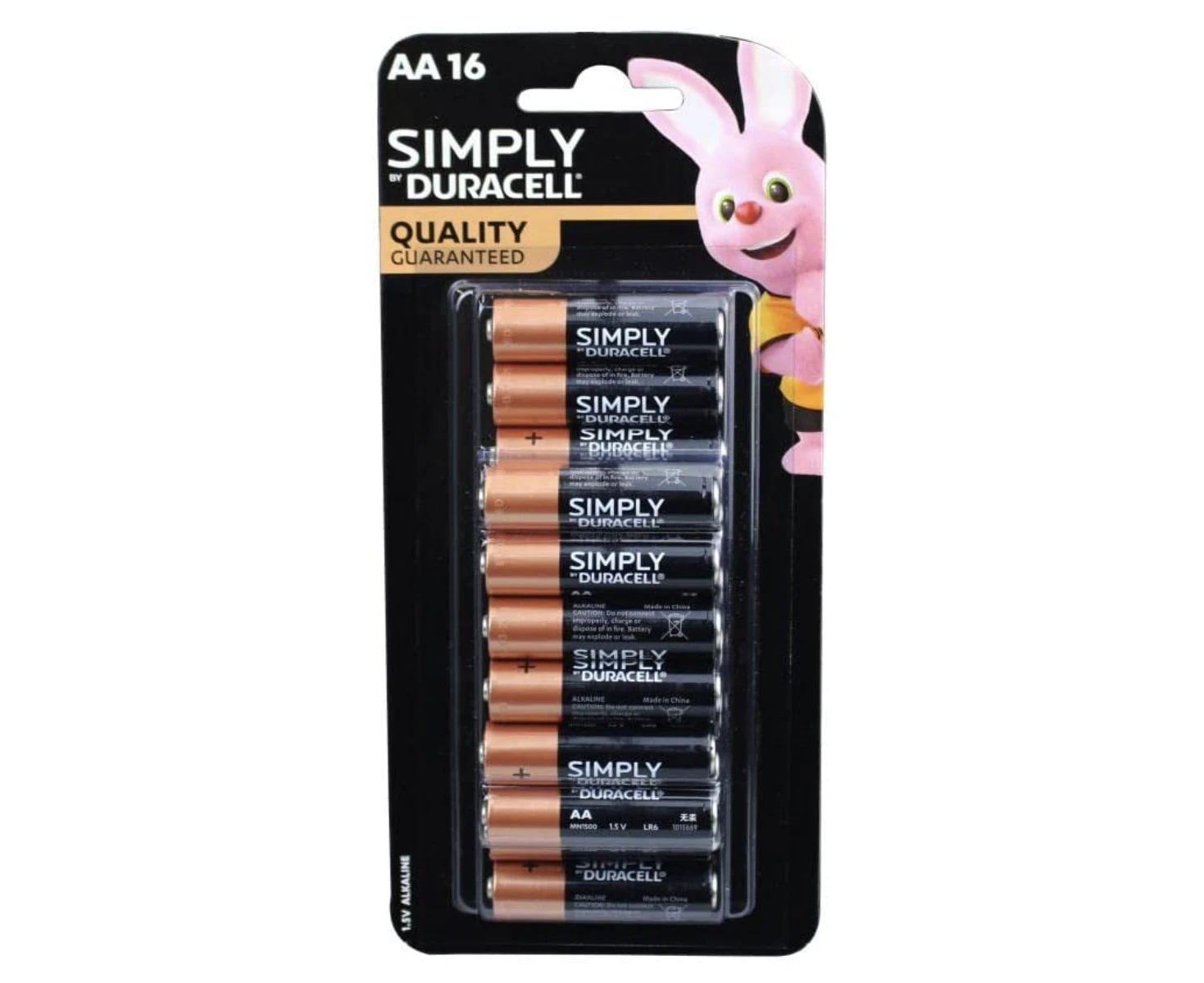 Duracell AA Simply Batteries 1.5 Volts Alkaline Battery - 1 Pack of 16