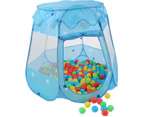 Children'S Play Tent + Bag Play House Ball Pit Castle For Indoors And Outdoors Without Balls-Blau