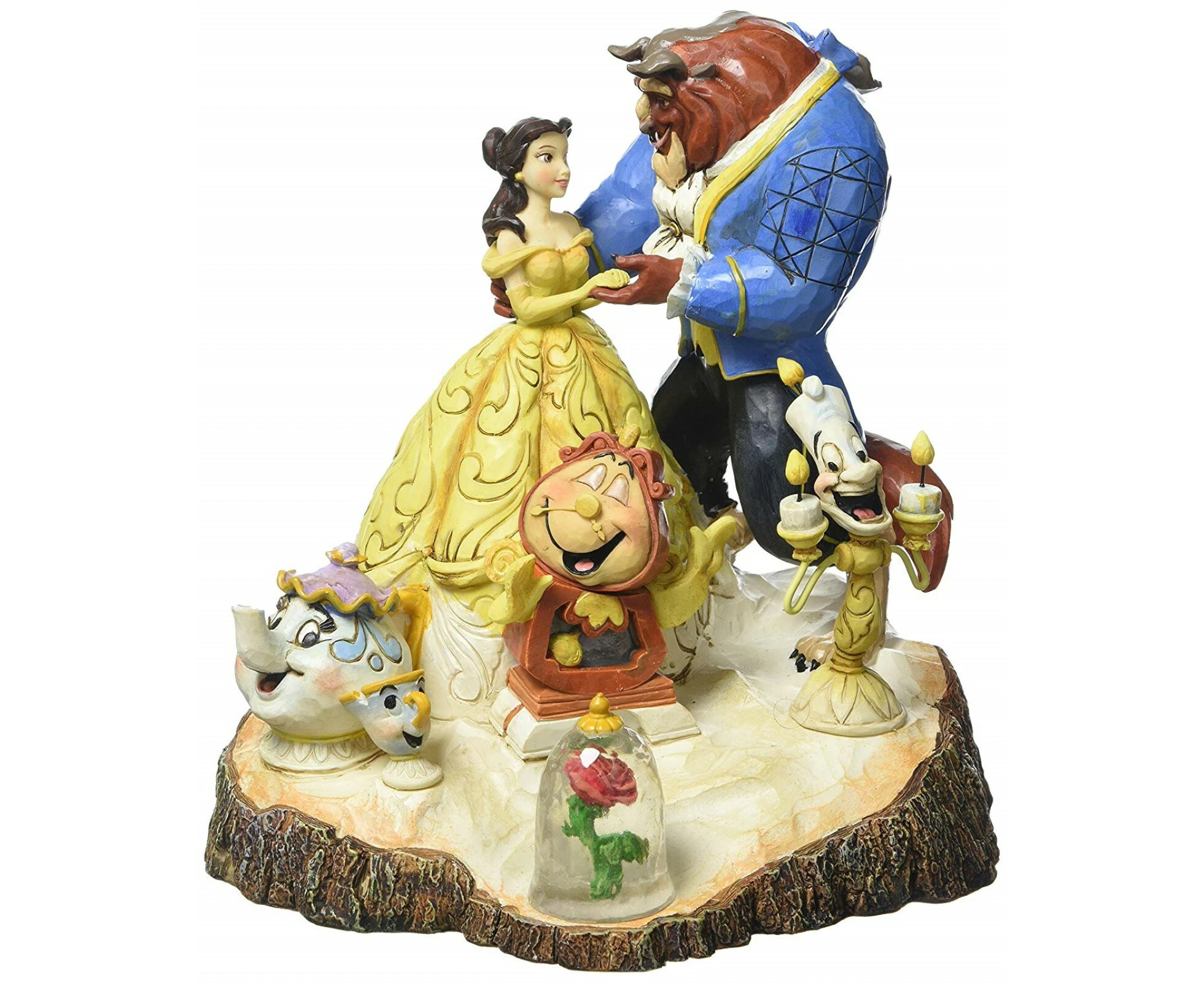 Jim Shore Disney Traditions - Beauty & The Beast - Tale as Old as Time Carved by Heart