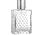 100Ml Square Self-Filling Clear Glass Bottle With Perfume Sprayer And Refillable Cap