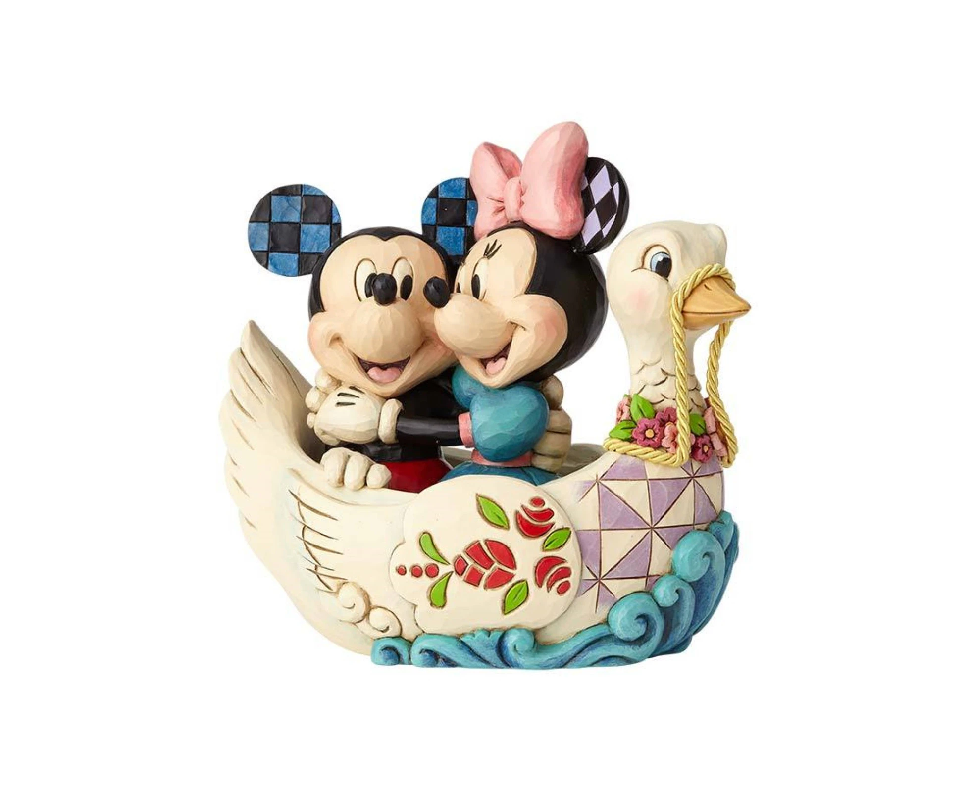 Jim Shore Disney Traditions - Mickey & Minnie Mouse In Swan - Lovebirds