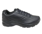 Saucony Mens Omni Walker 3 Leather 2E Wide Fit Walking Shoes - Black