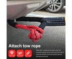 Youngly 2Pcs Portable Red Soft Shackle Winch Rope Recovery Gear Heavy Duty Strap For Car