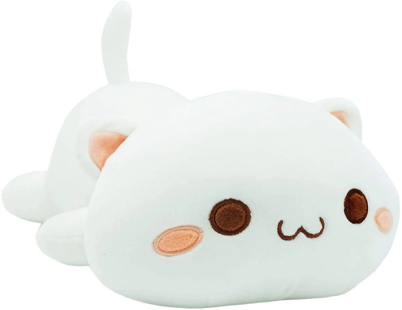 Amazon.com: ELAINREN Chubby White Cat Plush Pillow Soft Round Kitten Shape  Stuffed Throw Pillow Big Cartoon Anime Kitty Cat Plushie Back Cushion Home  Decor Gifts,15.7'' : Toys & Games