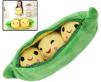 Plush Toys, 1Pc Pea Stuffed Plant Doll Cartoon Pea Shaped Pillow Toy Soft Stuffed Toy For Kids Girls Birthday