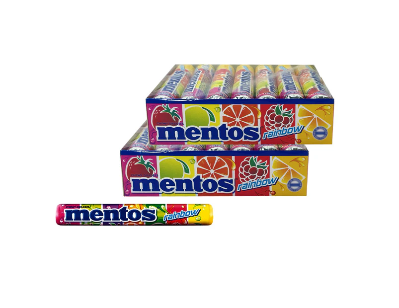 2x14pc Mentos Inner Roll 29g Rainbow Flavour Treat/Sweet/Snack Confectionery