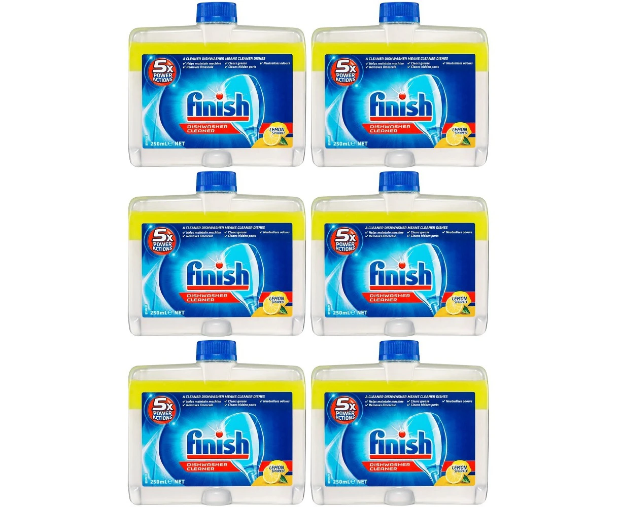 6 x Finish Dishwasher Cleaner Lemon Sparkle 250mL