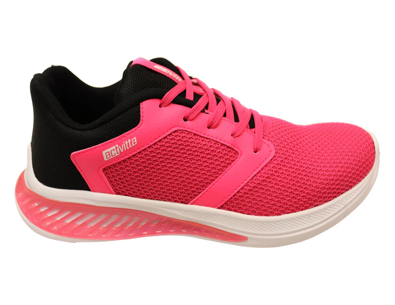 Actvitta Yarra Womens Comfortable Cushioned Lace Up Active Shoes - Pink