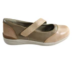 Homyped Osha Womens Leather Comfortable Extra Wide Fit Shoes - Taupe