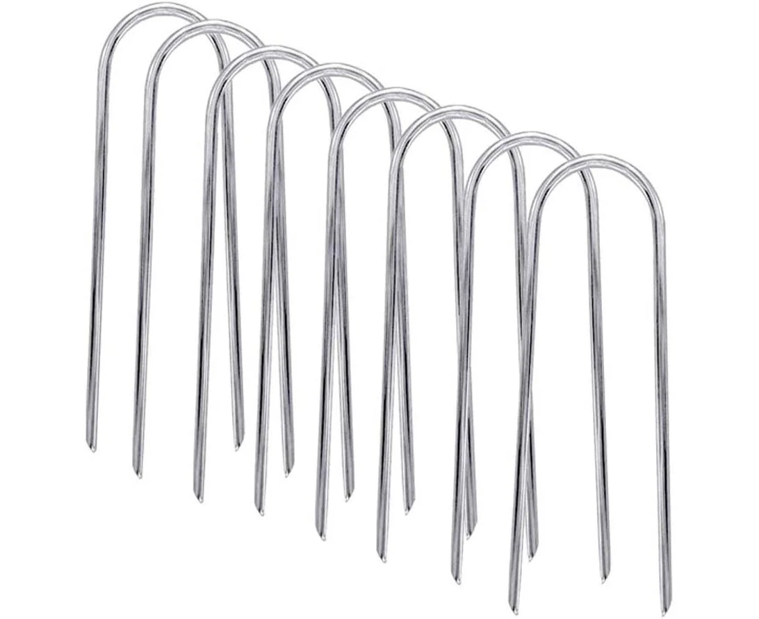 Trampolines Wind Stakes,8Pcs U-Shaped Nails-Trampoline Wind Pile Trampolines Wind Stakes Heavy Duty U Type Sharp Ends Safety