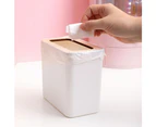 2Pcs Desktop Wooden Press Ring Trash Can Household Kitchen Small Paper Basket Small Cleaning Storage Organizing Tool