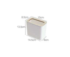 2Pcs Desktop Wooden Press Ring Trash Can Household Kitchen Small Paper Basket Small Cleaning Storage Organizing Tool