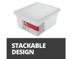36 x STACKABLE PLASTIC STORAGE BOXES WITH LIDS 2L | Storage Containers Tubs Bins Home Organisation Plastic Storage Containers Box Bin Crate Tub Tote