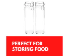 6 x GLASS JARS WITH CLIP LID 2L | Airtight Canister Preserving Storage Containers Food Storage Jar Container for Kitchen Canning Pasta Cereal Spice